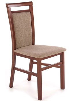 Klasyczne krzesło tapicerowane do jadalni ciemny orzech - Mako 5X ze sklepu Edinos.pl w kategorii Krzesła - zdjęcie 172411316