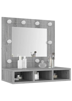 Toaletka z lustrem wisząca lub na biurko szary dąb sonoma - Arvola 4X ze sklepu Edinos.pl w kategorii Toaletki - zdjęcie 172411549