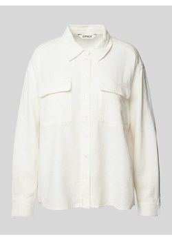 Bluzka lniana o kroju oversized z kieszeniami z patką na piersi model ‘CARO’ ze sklepu Peek&Cloppenburg  w kategorii Koszule damskie - zdjęcie 172412075