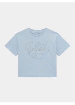 Guess T-Shirt J4RI18 K8HM4 Błękitny Regular Fit ze sklepu MODIVO w kategorii Bluzki dziewczęce - zdjęcie 172415647