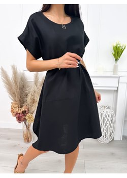 Czarna Asymetryczna Sukienka ze sklepu ModnaKiecka.pl w kategorii Sukienki - zdjęcie 172416295