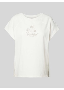 T-shirt z wyhaftowanym motywem i napisem ze sklepu Peek&Cloppenburg  w kategorii Bluzki damskie - zdjęcie 172417116