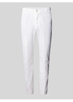 Spodnie lniane o kroju relaxed tapered fit w kant ze sklepu Peek&Cloppenburg  w kategorii Spodnie męskie - zdjęcie 172417327