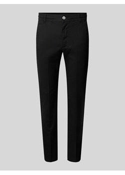 Spodnie lniane o kroju relaxed tapered fit w kant ze sklepu Peek&Cloppenburg  w kategorii Spodnie męskie - zdjęcie 172417729