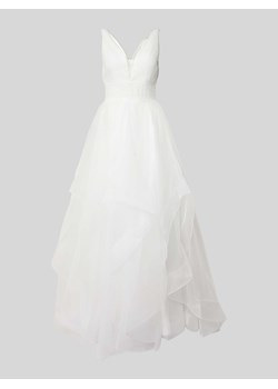 Sukienka wieczorowa z tasiemką w talii i dekoltem w serek ze sklepu Peek&Cloppenburg  w kategorii Sukienki - zdjęcie 172417737