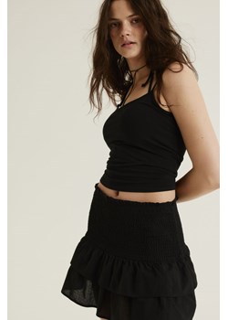H & M - Falbaniasta spódnica z elastycznym marszczeniem - Czarny ze sklepu H&M w kategorii Spódnice - zdjęcie 172418809