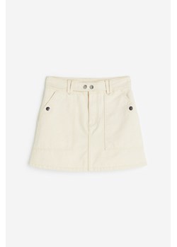 H & M - Płócienna spódnica z paskiem - Beżowy ze sklepu H&M w kategorii Spódnice - zdjęcie 172418815