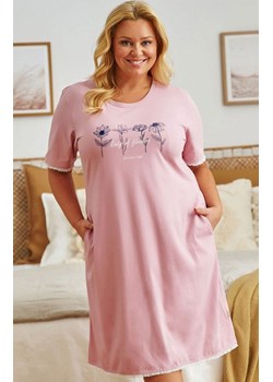 Doctor Nap różowa koszula nocna plus size TB.5366, Kolor różowy, Rozmiar L, Doctor Nap ze sklepu Intymna w kategorii Koszule nocne - zdjęcie 172419087