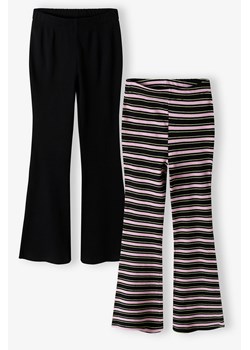 Dzianinowe spodnie w prążki - 2pak - Limited Edition ze sklepu 5.10.15 w kategorii Spodnie dziewczęce - zdjęcie 172420206