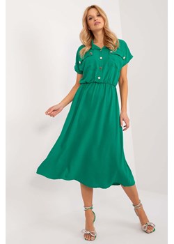 Midi sukienka na co dzień zielona ze sklepu 5.10.15 w kategorii Sukienki - zdjęcie 172420215