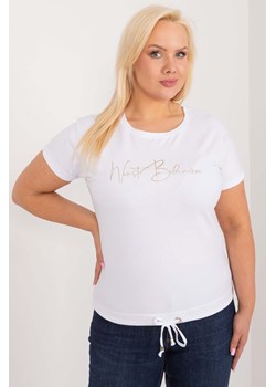 Damski T-Shirt plus size z nadrukiem biały ze sklepu 5.10.15 w kategorii Bluzki damskie - zdjęcie 172420227