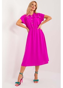 Midi sukienka na co dzień fioletowa ze sklepu 5.10.15 w kategorii Sukienki - zdjęcie 172420236