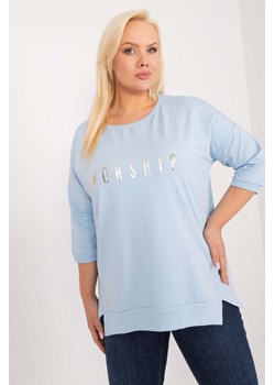 Bluzka plus size z napisem jasno niebieska ze sklepu 5.10.15 w kategorii Bluzki damskie - zdjęcie 172420237