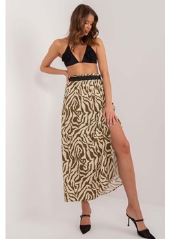 Długa spódnica z printem Sublevel khaki ze sklepu 5.10.15 w kategorii Spódnice - zdjęcie 172420266