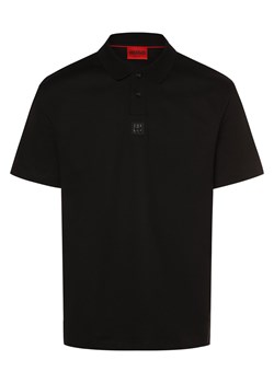 HUGO Męska koszulka polo - Deabono Mężczyźni Bawełna czarny jednolity ze sklepu vangraaf w kategorii T-shirty męskie - zdjęcie 172421277