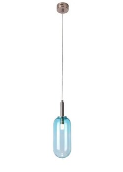 Niebieska cylindryczna lampa wisząca LED - V013-Solis ze sklepu Edinos.pl w kategorii Lampy wiszące - zdjęcie 172421539