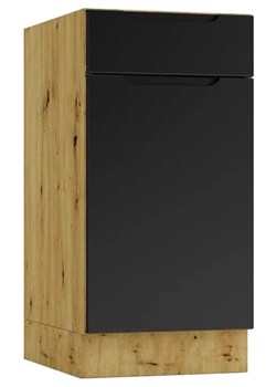 Szafka dolna z szufladą 40 cm dąb artisan + czarny W7-Z24 ze sklepu Edinos.pl w kategorii Meble kuchenne - zdjęcie 172421787