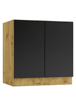Szafka pod zlew 80 cm dąb artisan + czarny R4-T23 ze sklepu Edinos.pl w kategorii Meble kuchenne - zdjęcie 172421826