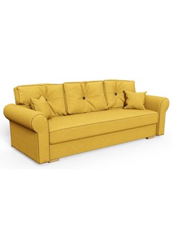 Żółta rozkładana kanapa z pojemnikiem na pościel - Blosse 3X ze sklepu Edinos.pl w kategorii Sofy i kanapy - zdjęcie 172422018
