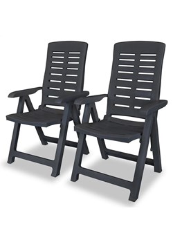 Zestaw szarych krzeseł ogrodowych - Elexio 2Q ze sklepu Edinos.pl w kategorii Krzesła ogrodowe - zdjęcie 172422059