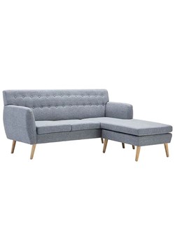Tapicerowana pikowana sofa Larisa 2L - jasny szary ze sklepu Edinos.pl w kategorii Narożniki - zdjęcie 172422065