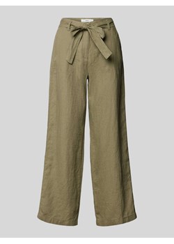Spodnie lniane z szeroką,skróconą nogawką model ‘Style. Maine’ ze sklepu Peek&Cloppenburg  w kategorii Spodnie damskie - zdjęcie 172422149