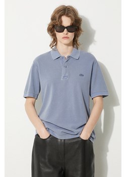 Lacoste polo bawełniane kolor niebieski gładki PH3450 S0I ze sklepu PRM w kategorii T-shirty męskie - zdjęcie 172422887