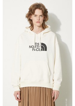 The North Face bluza bawełniana W Light Drew Peak Hoodie damska kolor biały z kapturem z nadrukiem NF0A3RZ4QLI1 ze sklepu PRM w kategorii Bluzy damskie - zdjęcie 172422968
