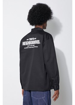 NEIGHBORHOOD koszula Classic Work Shirt męska kolor czarny regular z kołnierzykiem klasycznym 241TSNH.SHM01 ze sklepu PRM w kategorii Koszule męskie - zdjęcie 172423006