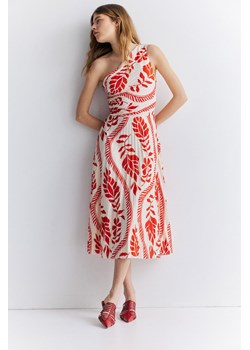 H & M - Plisowana sukienka na jedno ramię - Czerwony ze sklepu H&M w kategorii Sukienki - zdjęcie 172423285