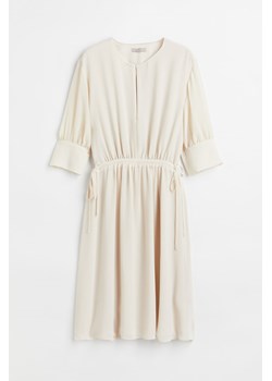 H & M - Szyfonowa sukienka ze sznurkiem - Beżowy ze sklepu H&M w kategorii Sukienki - zdjęcie 172423298