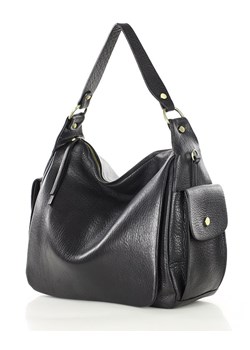 Luksusowa torebka kuferek na ramię skóra naturalna MARCO MAZZINI czarna ze sklepu Verostilo w kategorii Torby Shopper bag - zdjęcie 172424495