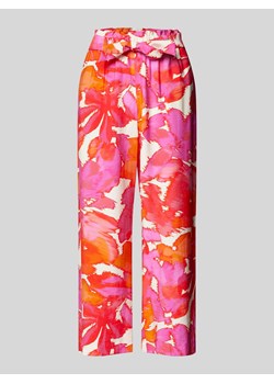 Spodnie materiałowe z szerokimi nogawkami i wiązanym paskiem ze sklepu Peek&Cloppenburg  w kategorii Spodnie damskie - zdjęcie 172425019
