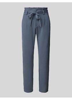 Spodnie materiałowe o kroju tapered fit z wiązanym paskiem model ‘EVA’ ze sklepu Peek&Cloppenburg  w kategorii Spodnie damskie - zdjęcie 172425685