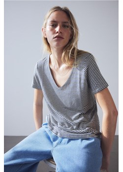 H & M - T-shirt z domieszką lnu - Niebieski ze sklepu H&M w kategorii Bluzki damskie - zdjęcie 172425896