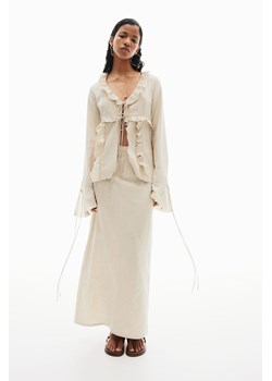 H & M - Elegancka spódnica maxi z diagonalu - Beżowy ze sklepu H&M w kategorii Spódnice - zdjęcie 172425907