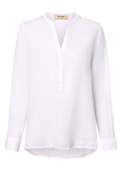 MOS MOSH Lniana bluzka damska - MMDanna Kobiety len biały jednolity ze sklepu vangraaf w kategorii Bluzki damskie - zdjęcie 172426336