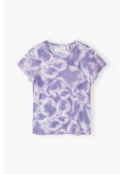 T-shirt dziewczęcy z siateczki - fioletowy - Lincoln&Sharks ze sklepu 5.10.15 w kategorii Bluzki dziewczęce - zdjęcie 172426518