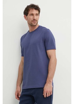 BOSS t-shirt męski kolor niebieski gładki ze sklepu ANSWEAR.com w kategorii T-shirty męskie - zdjęcie 172427209