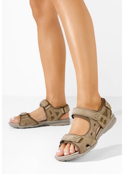 Khaki sandały damskie skórzane Rhonda ze sklepu Zapatos w kategorii Sandały damskie - zdjęcie 172427346