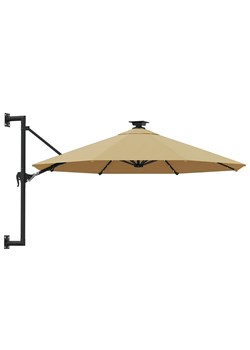 Parasol ścienny z oświetleniem LED taupe - Shade ze sklepu Edinos.pl w kategorii Parasole ogrodowe - zdjęcie 172427769