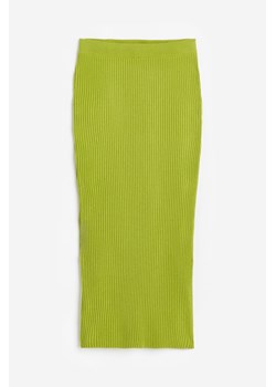 H & M - Spódnica z dzianiny w prążki - Zielony ze sklepu H&M w kategorii Spódnice - zdjęcie 172428679