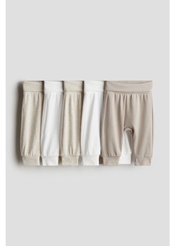 H & M - Bawełniane spodnie 5-pak - Beżowy ze sklepu H&M w kategorii Spodnie i półśpiochy - zdjęcie 172428709
