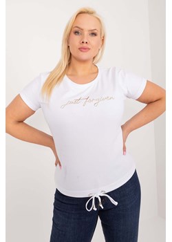 Bluzka plus size z krótkim rękawem biała ze sklepu 5.10.15 w kategorii Bluzki damskie - zdjęcie 172428858