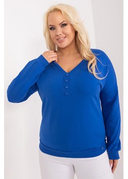 Bluzka Plus Size Z Długim Rękawem kobaltowa ze sklepu 5.10.15 w kategorii Bluzki damskie - zdjęcie 172428875