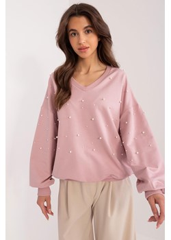 Bluza oversize z perełkami jasno różowa ze sklepu 5.10.15 w kategorii Bluzy damskie - zdjęcie 172428895