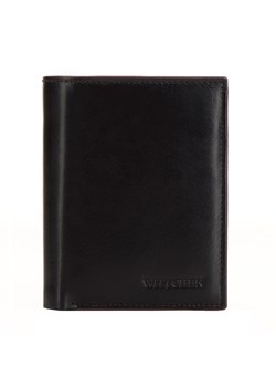 Męski portfel skórzany z brązową lamówką średni pionowy ze sklepu WITTCHEN w kategorii Portfele męskie - zdjęcie 172429047