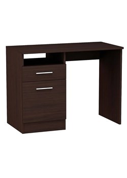 Brązowe minimalistyczne biurko do nauki wenge - Alfinete ze sklepu Edinos.pl w kategorii Biurka i sekretarzyki - zdjęcie 172429809