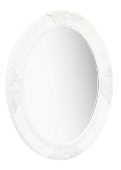 Białe owalne lustro w rustykalnym stylu - Gloros 3X ze sklepu Edinos.pl w kategorii Lustra - zdjęcie 172429956