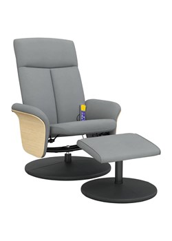 Jasnoszary fotel obrotowy z masażem - Imerix ze sklepu Edinos.pl w kategorii Fotele - zdjęcie 172430245